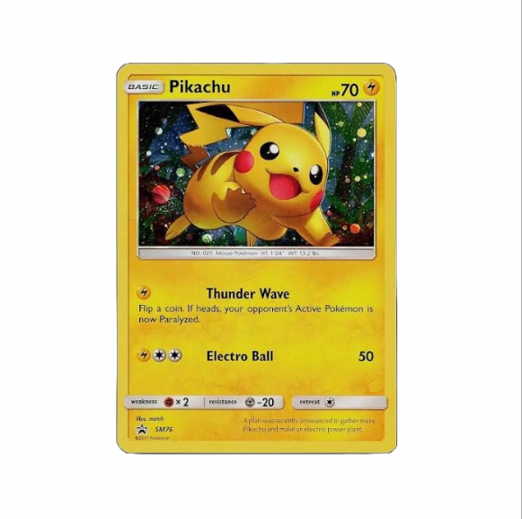 NM -  (SWIRL) Pikachu Cosmos Holo BS Promo - #SM76